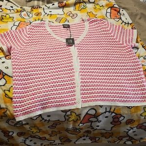 Ninety Pink and White Crochet Knitwear